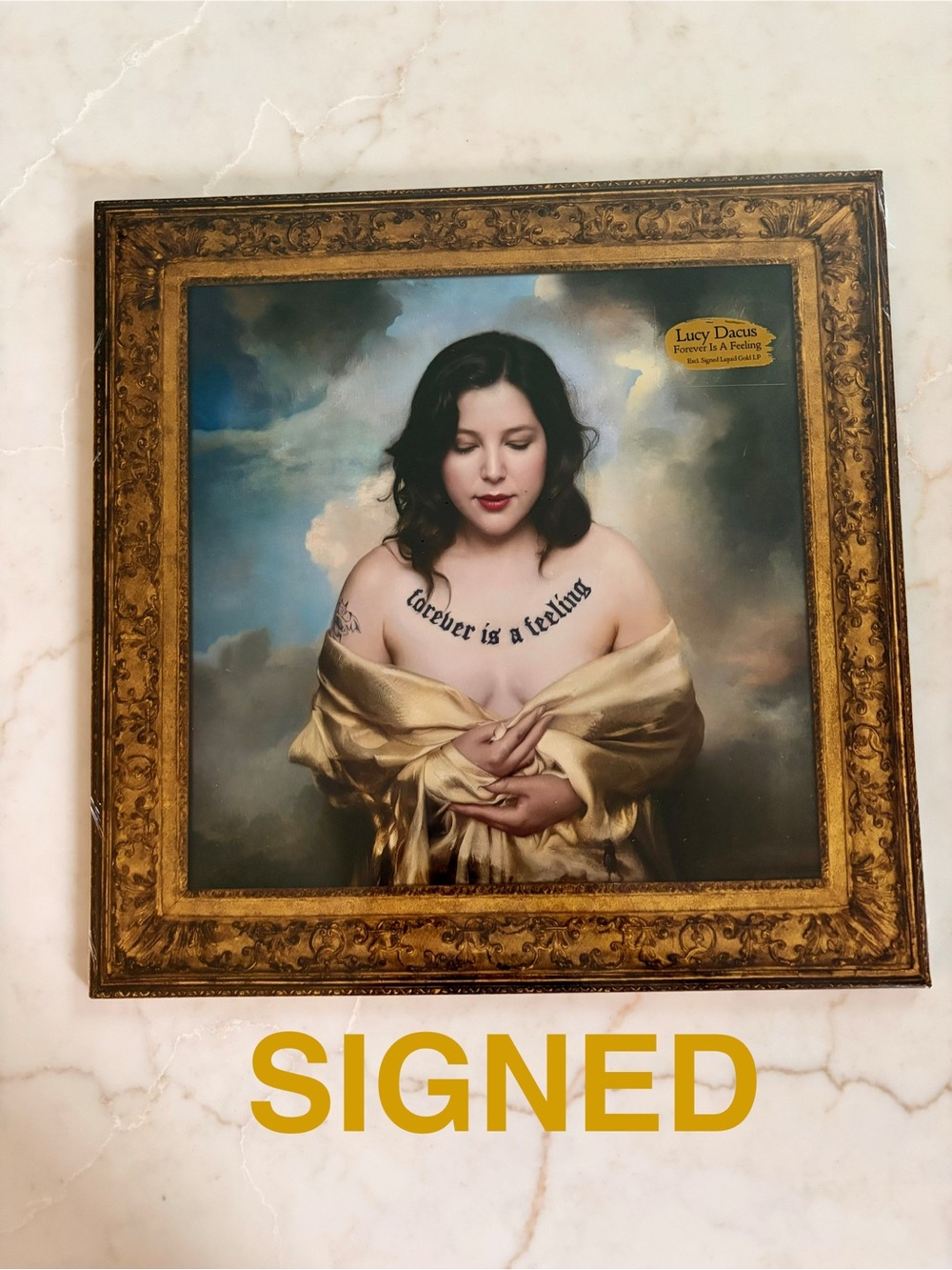 SIGNED! Lucy Dacus Forever is a Feeling Liquid Gold Vinyl w autographed art card